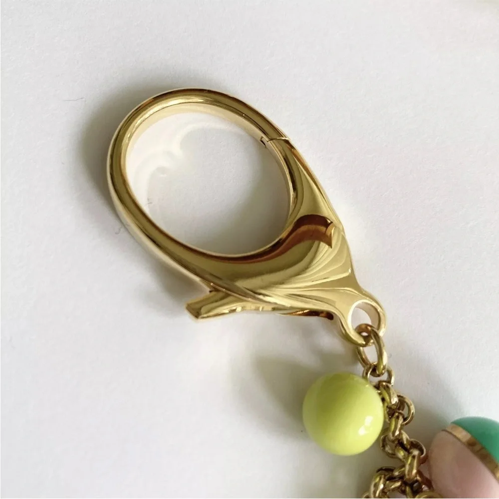 LOUIS VUITTON RARE Grelots Multicolor Gold Bag Charm Keychain Key Ring - Picture 7 of 11